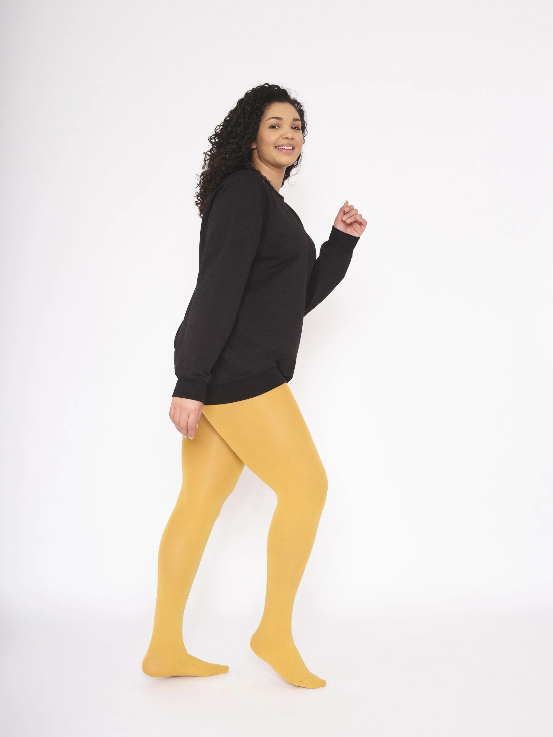 Opaque Tights 80 Denier Spicy Mustard - ELLE