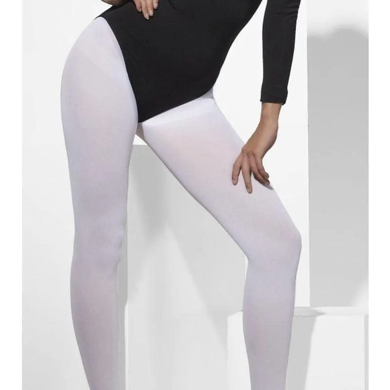 Opaque Tights Adult White Costume Accessory