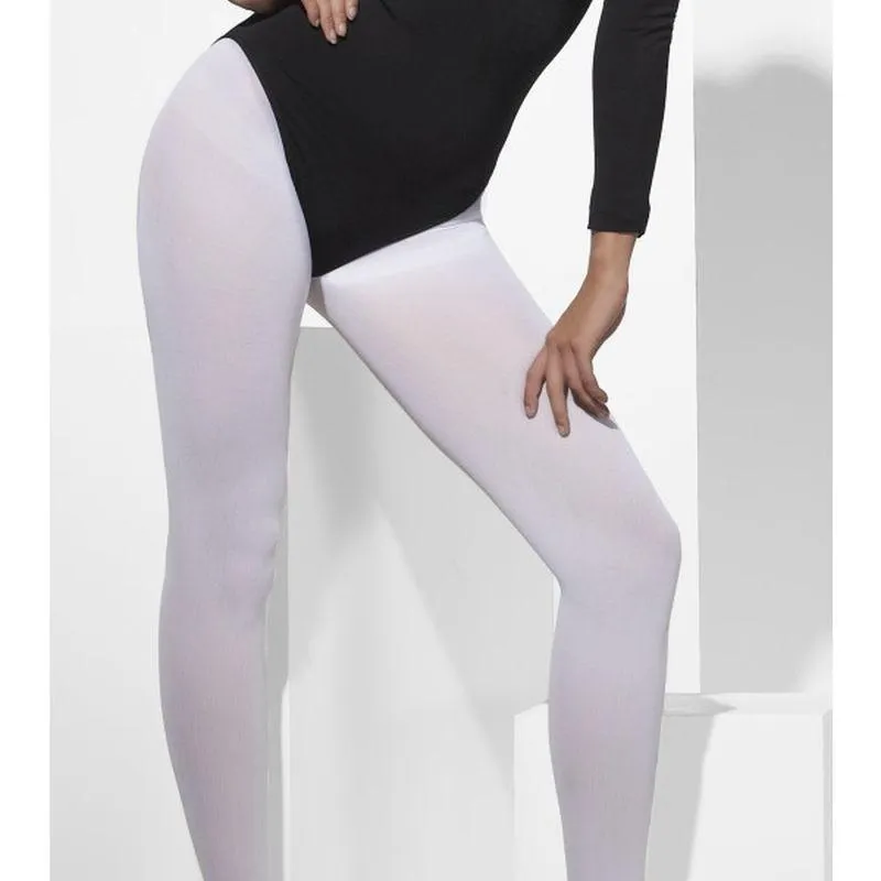 Opaque Tights Adult White Costume Accessory