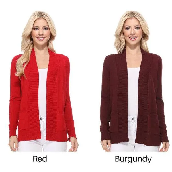Open Front Shrug Sweater Knit Cardigan