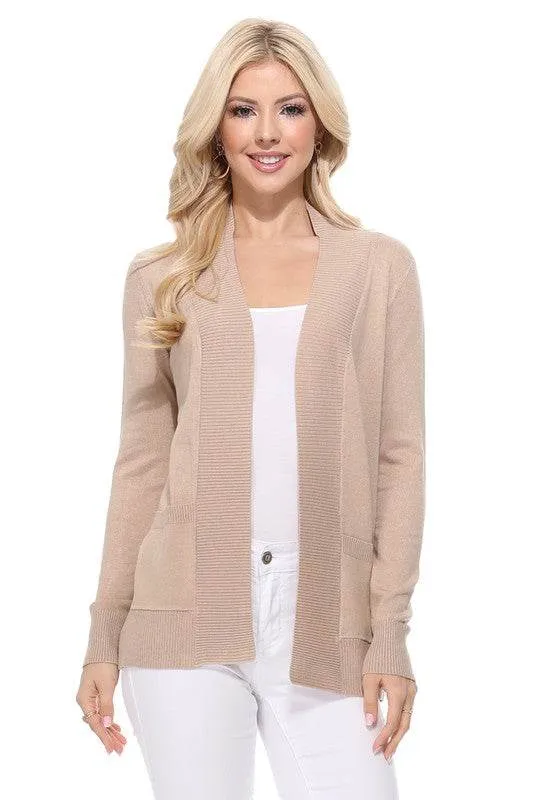 Open Front Shrug Sweater Knit Cardigan