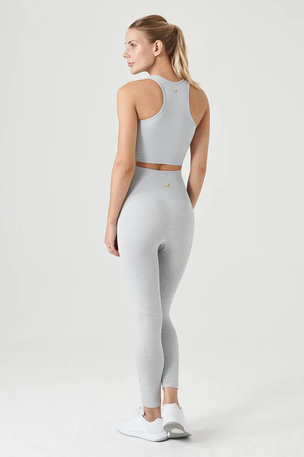 Palmi Melange Patterned High Waist Tights Gray