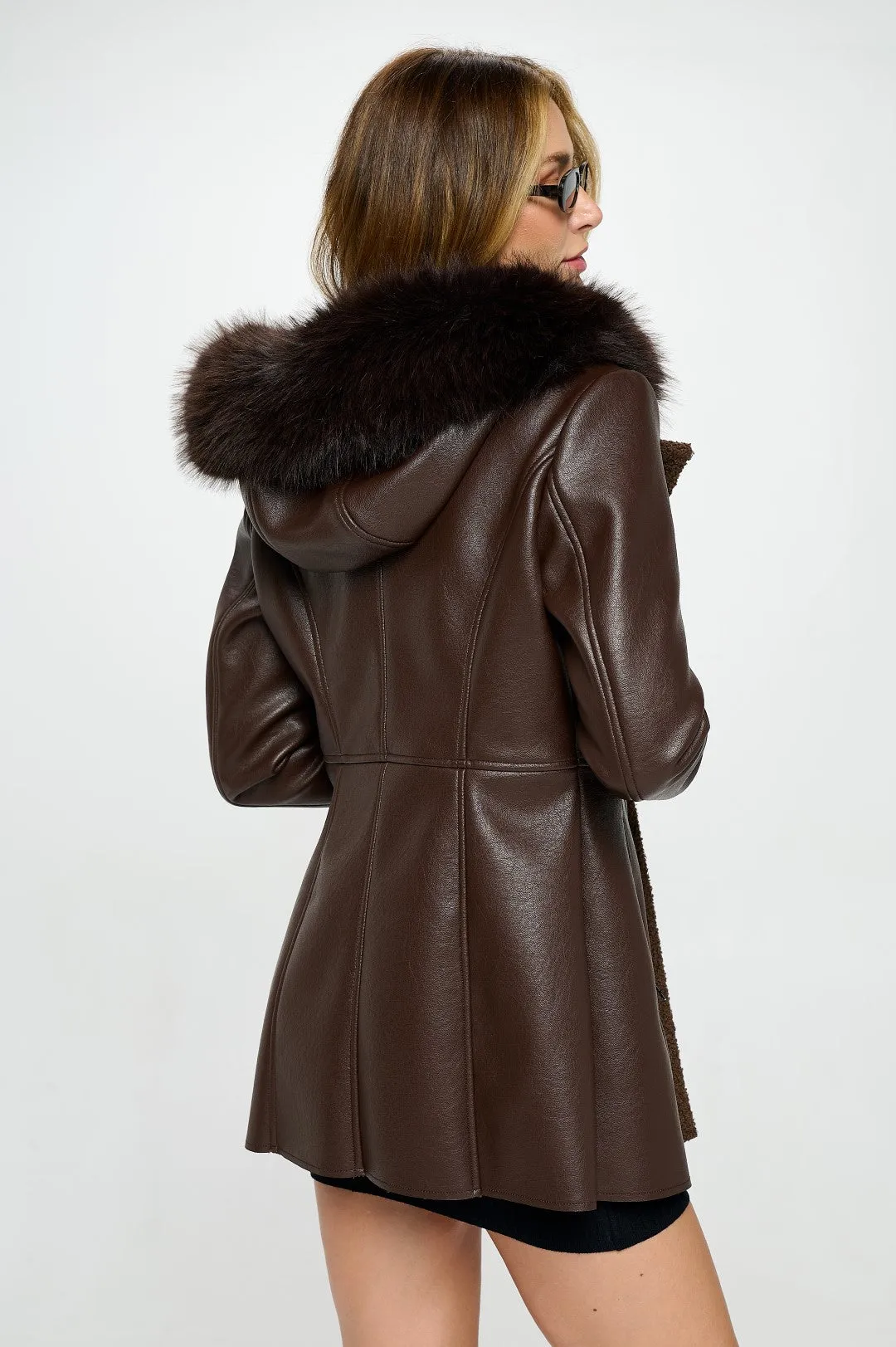 Paramount Leather Zip-Up Coat