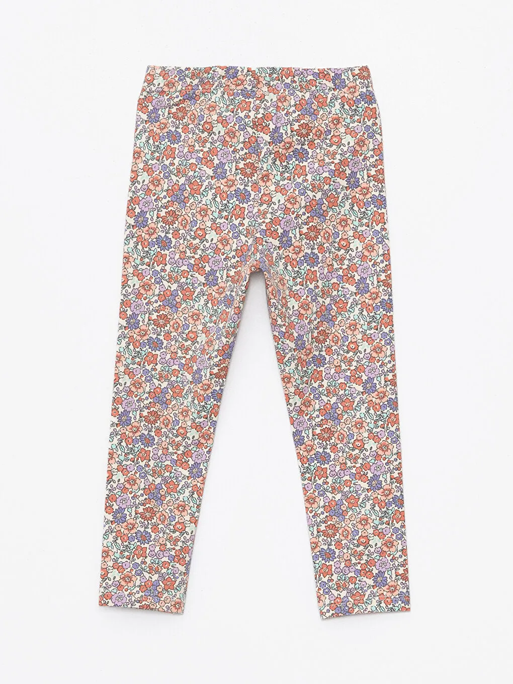 Patterned Baby Girl Tights with Elastic Waist, 2-pack