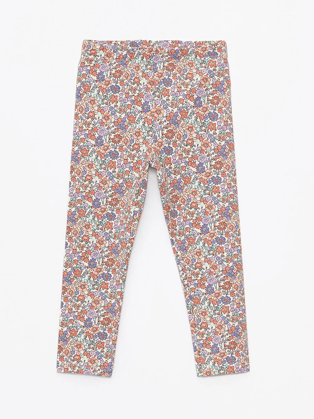 Patterned Baby Girl Tights with Elastic Waist, 2-pack