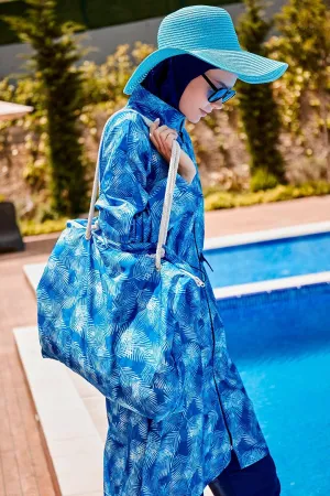 Patterned Fully Covered Hijab Swimsuit R2315