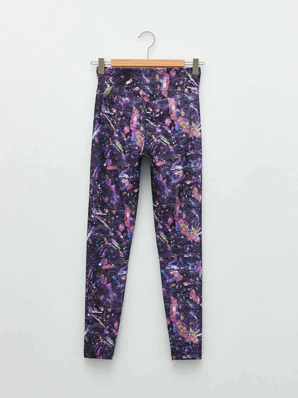 Patterned Women's Sports Tights with Elastic Waist
