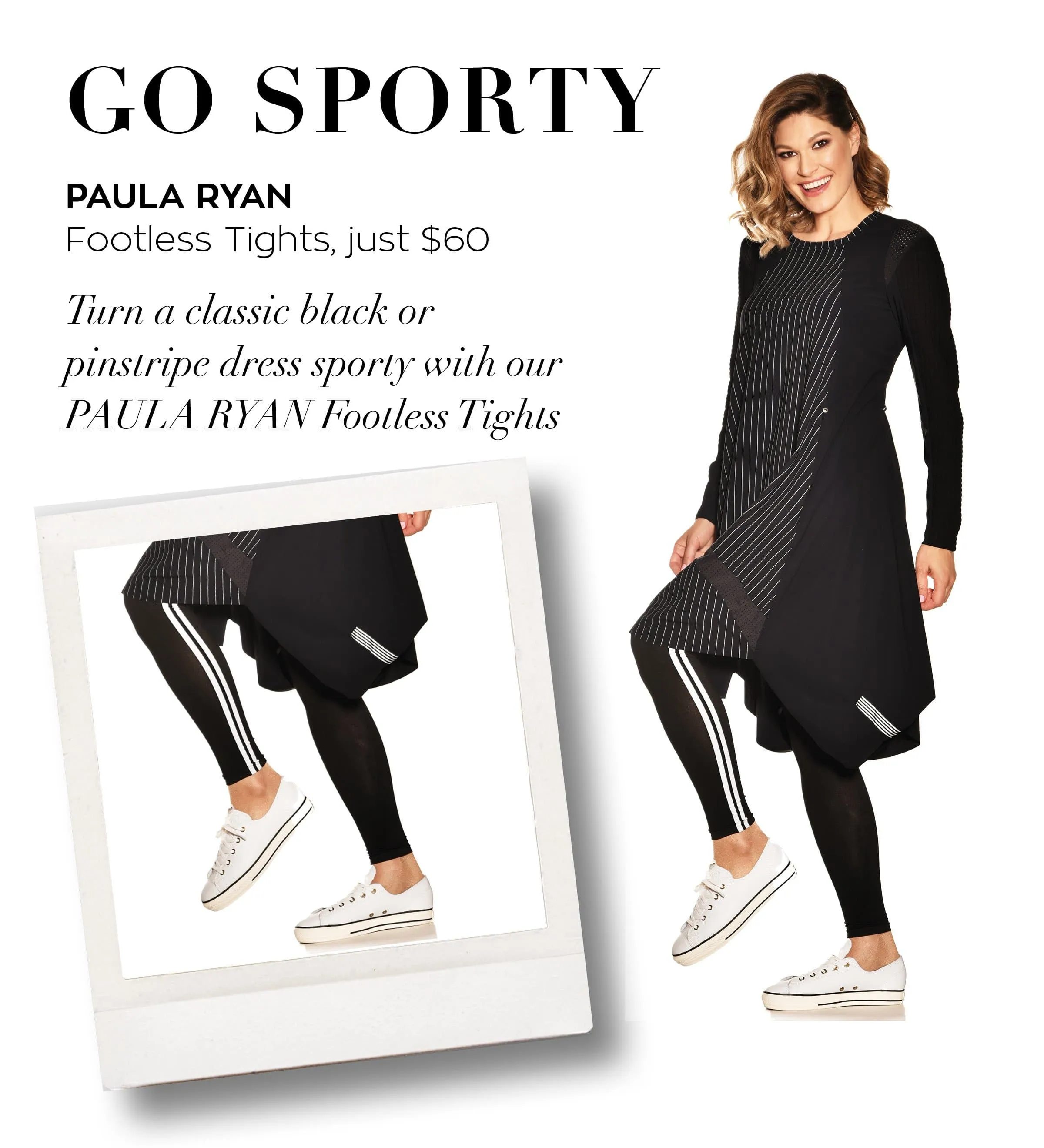 PAULA RYAN Footless Striped Tights