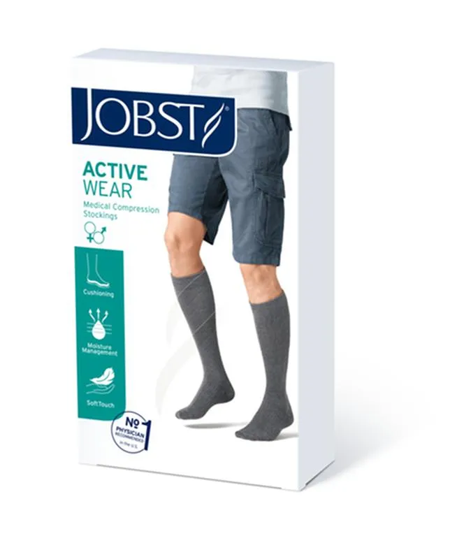 PR/1 JOBST ACTIVEWEAR UNISEX, KNEE HIGH, 30-40MMHG, XL, FULL CALF, WHITE, CLOSED TOE