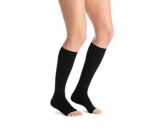 PR/1 JOBST OPAQUE WOMEN, KNEE HIGH, 30-40MMHG, XL, FULL CALF, CLASSIC BLACK, OPEN TOE