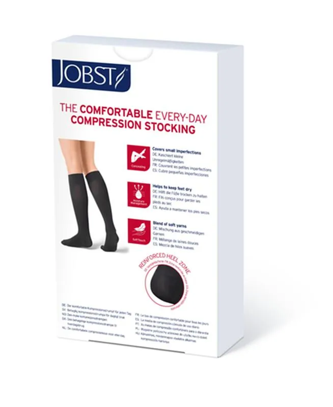 PR/1 JOBST OPAQUE WOMEN, KNEE HIGH, 30-40MMHG, XL, FULL CALF, CLASSIC BLACK, OPEN TOE