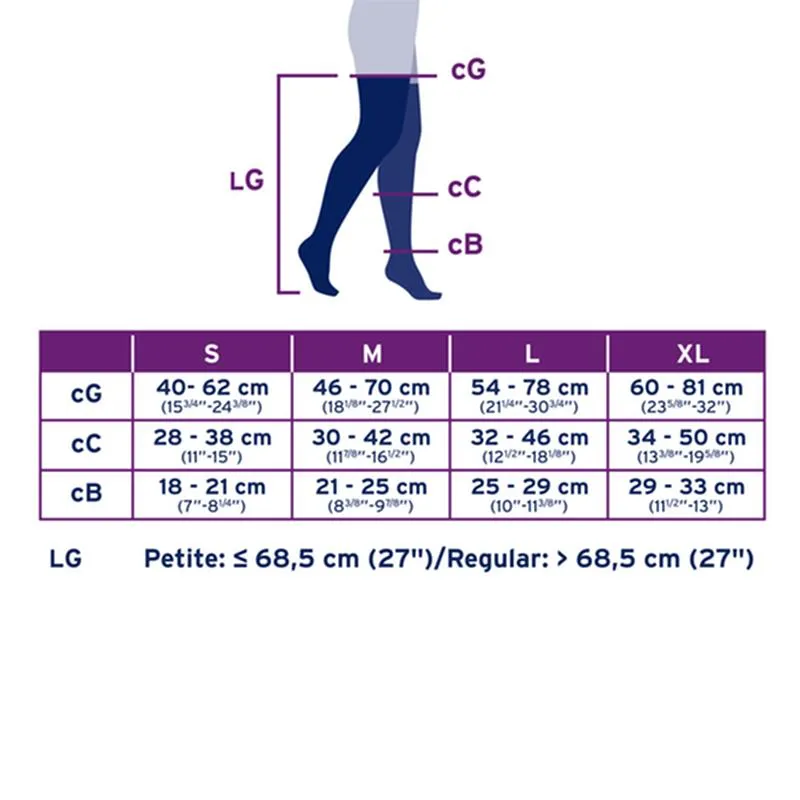 PR/1 JOBST OPAQUE WOMEN, THIGH HIGH PETITE W/SIL DOT BAND, 15-20MMHG, XL, NATURAL, CLOSED TOE