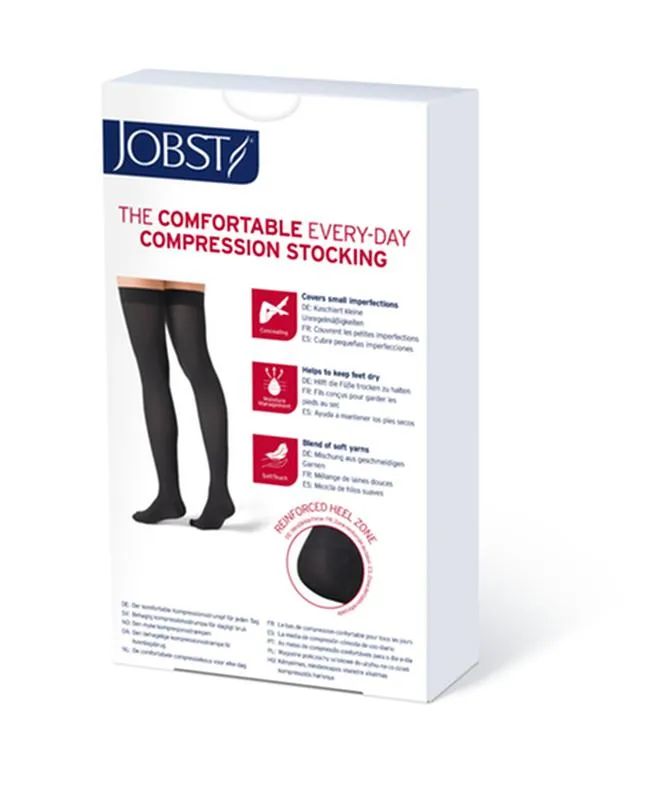 PR/1 JOBST OPAQUE WOMEN, THIGH HIGH PETITE W/SIL DOT BAND, 15-20MMHG, XL, NATURAL, CLOSED TOE