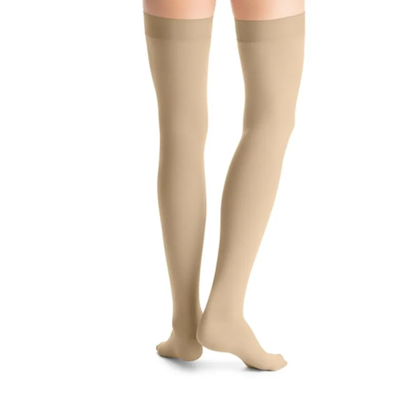 PR/1 JOBST OPAQUE WOMEN, THIGH HIGH PETITE W/SIL DOT BAND, 15-20MMHG, XL, NATURAL, CLOSED TOE