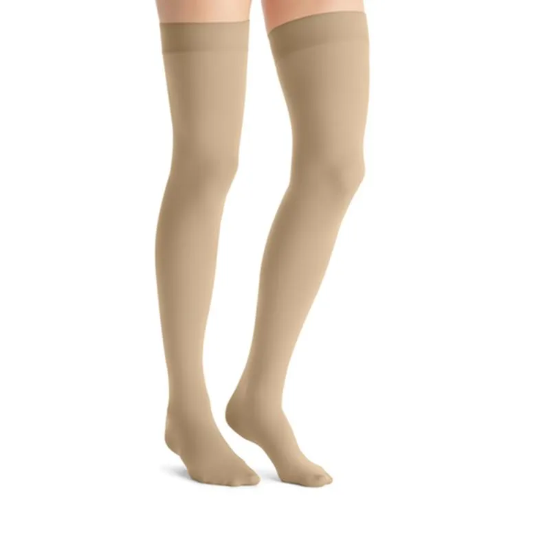 PR/1 JOBST OPAQUE WOMEN, THIGH HIGH PETITE W/SIL DOT BAND, 15-20MMHG, XL, NATURAL, CLOSED TOE