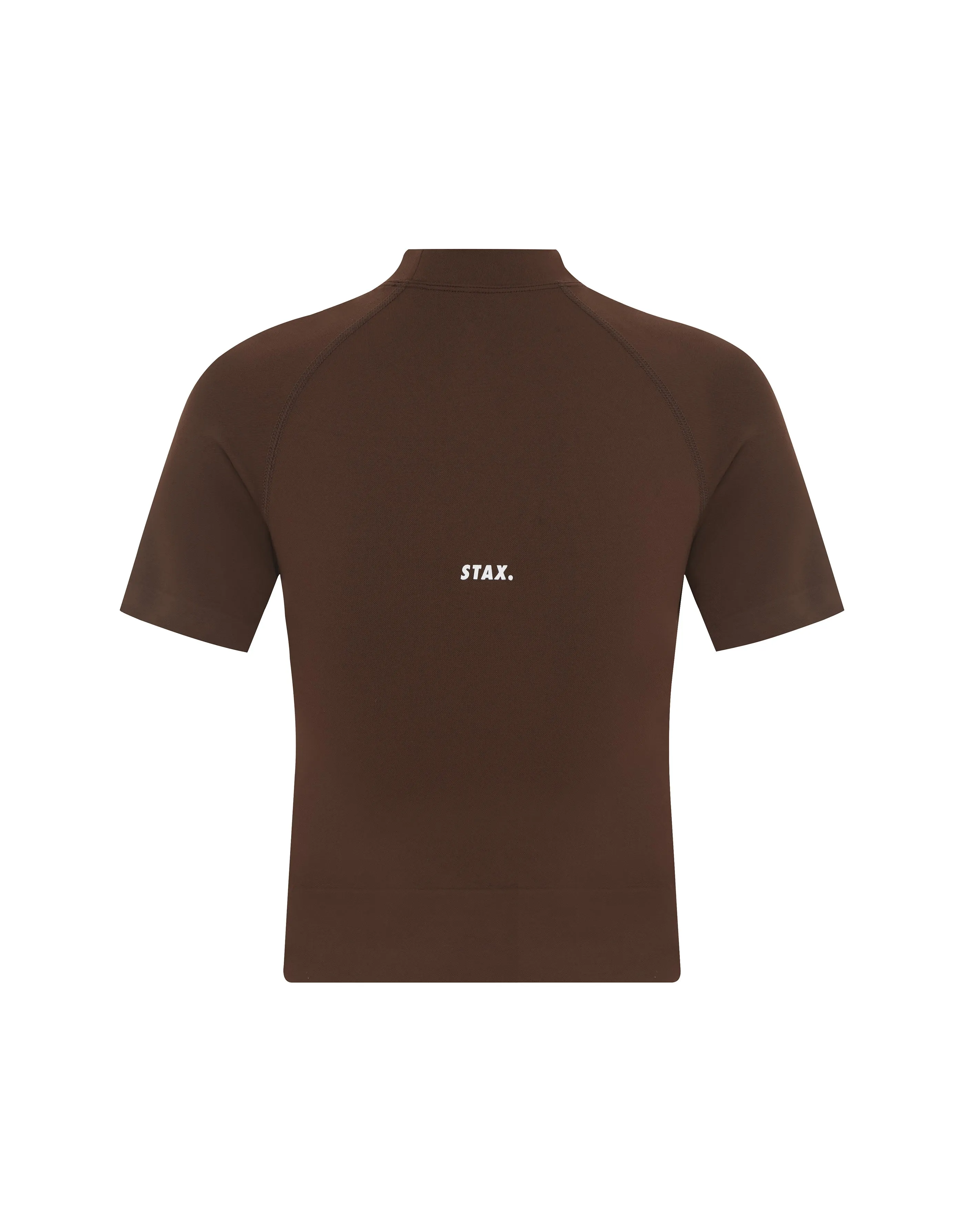 Premium Seamless High Neck Tee - Umber