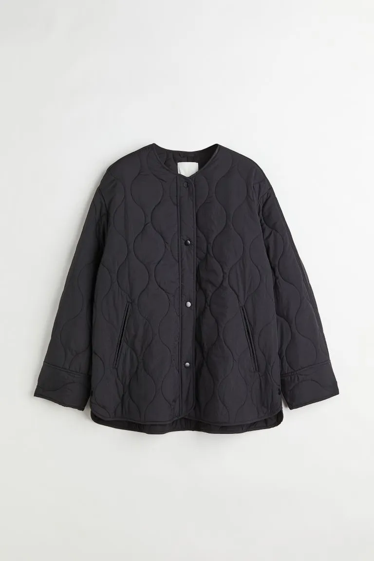 Quilted Liner Jacket  - Black