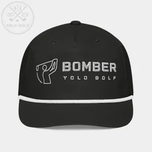 "Bomber" Golf Rope Cap (Silver/Black Embroidery)