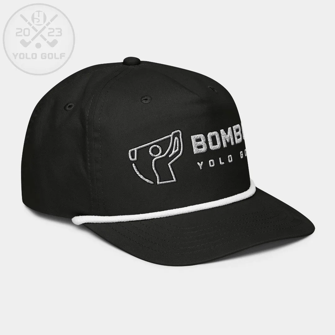 "Bomber" Golf Rope Cap (Silver/Black Embroidery)