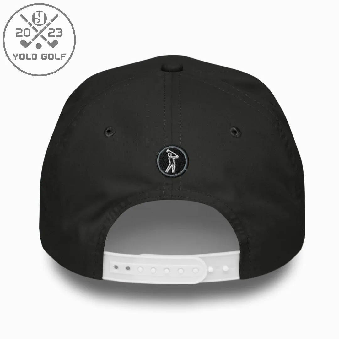 "Bomber" Golf Rope Cap (Silver/Black Embroidery)