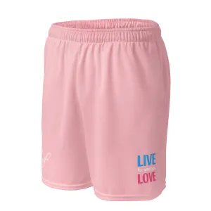 "LIVE FOR WHAT YOU LOVE" BY XCLUSIF POETIX PINK Unisex mesh shorts