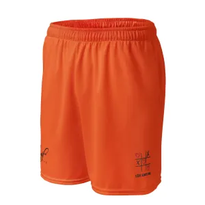 "LOVE ALWAYS WINS" BY XCLUSIF POETIX ORANGE Unisex mesh shorts