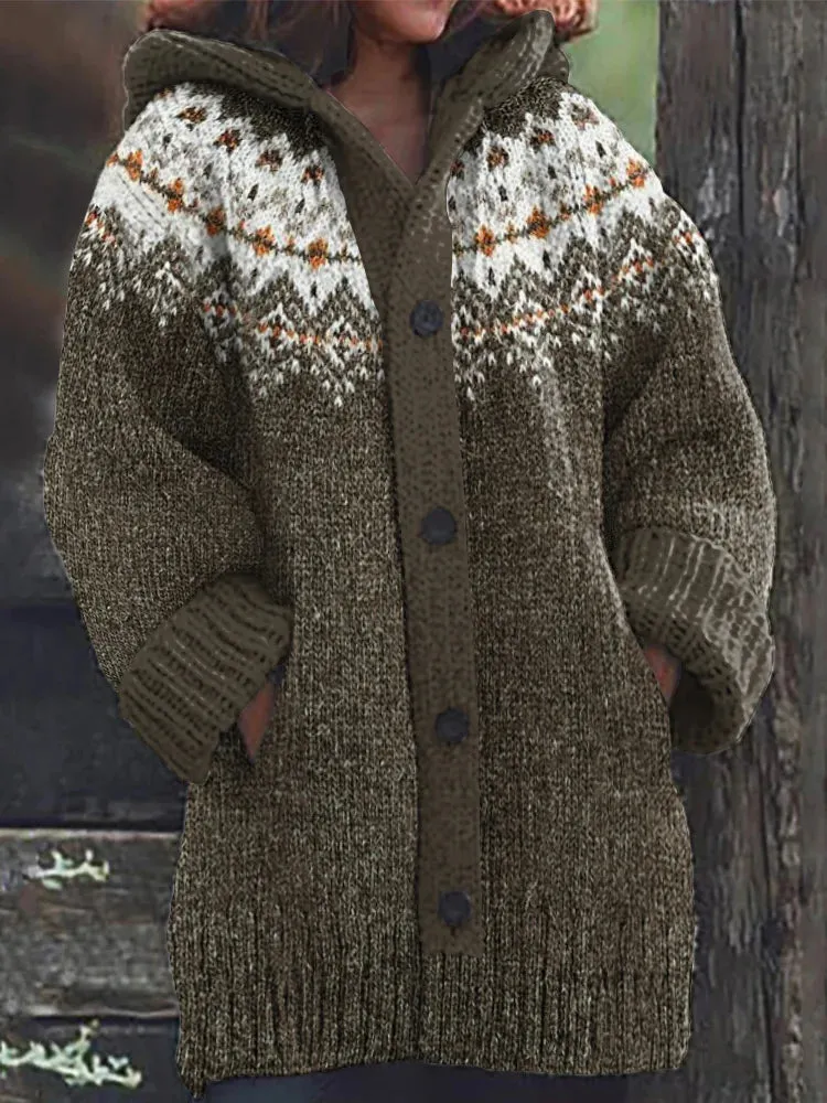 Relaxed Nordic Knitted Cardigan
