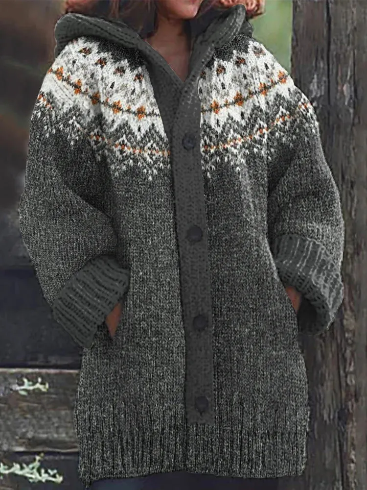 Relaxed Nordic Knitted Cardigan