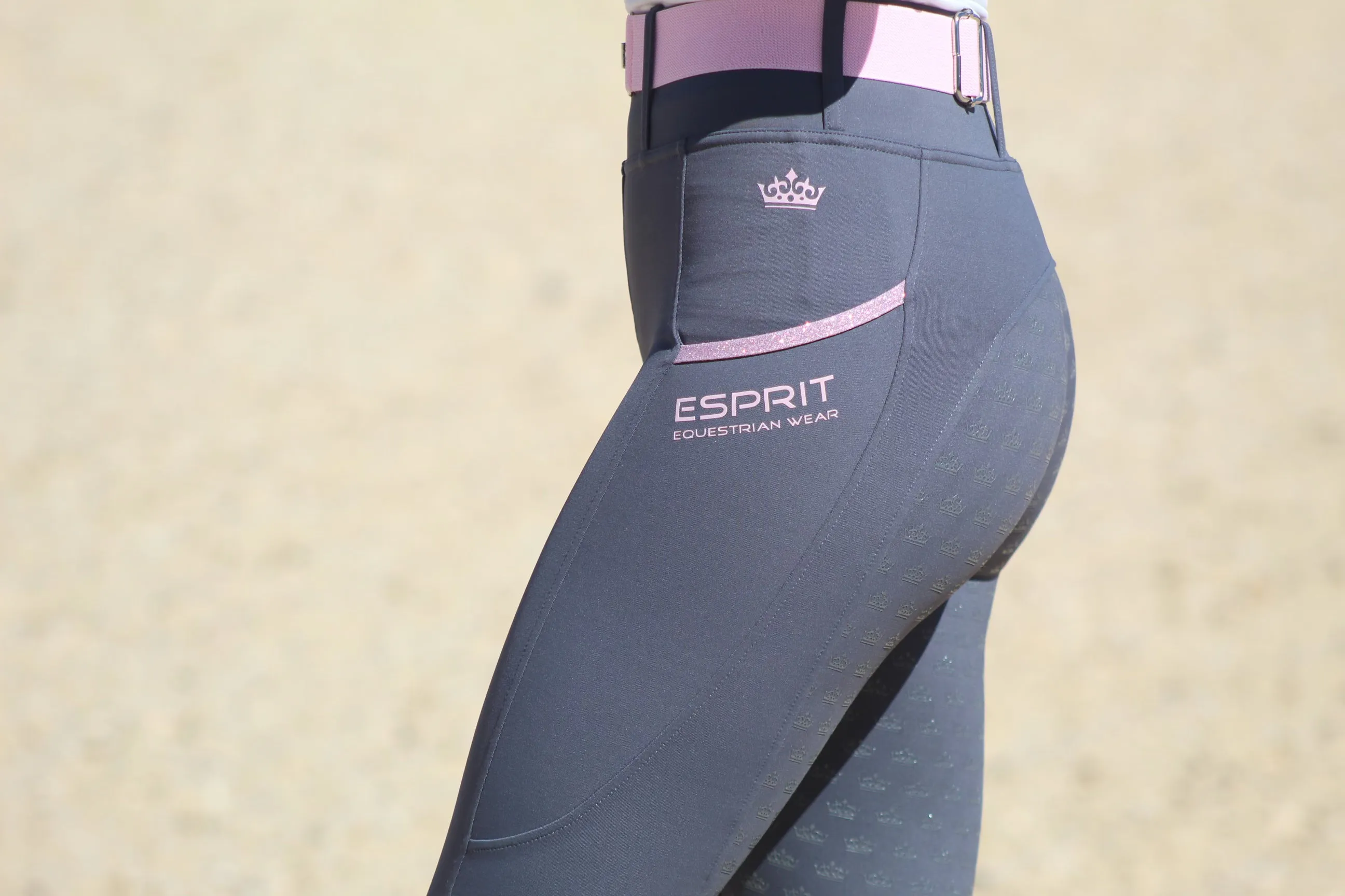 Riding Tight - Ash with Pink Sparkle