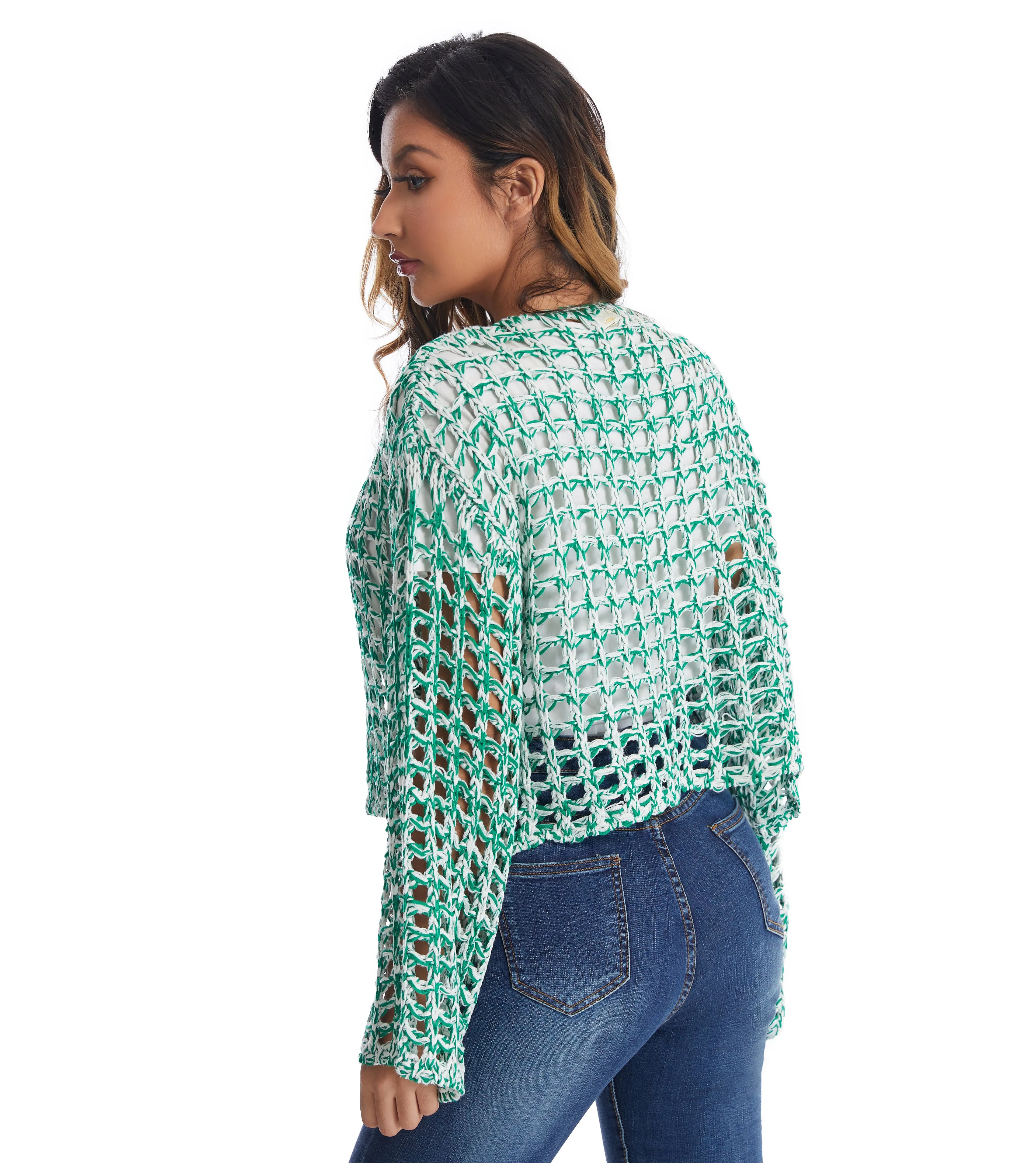 Roffe Open Weave Knit Kimono