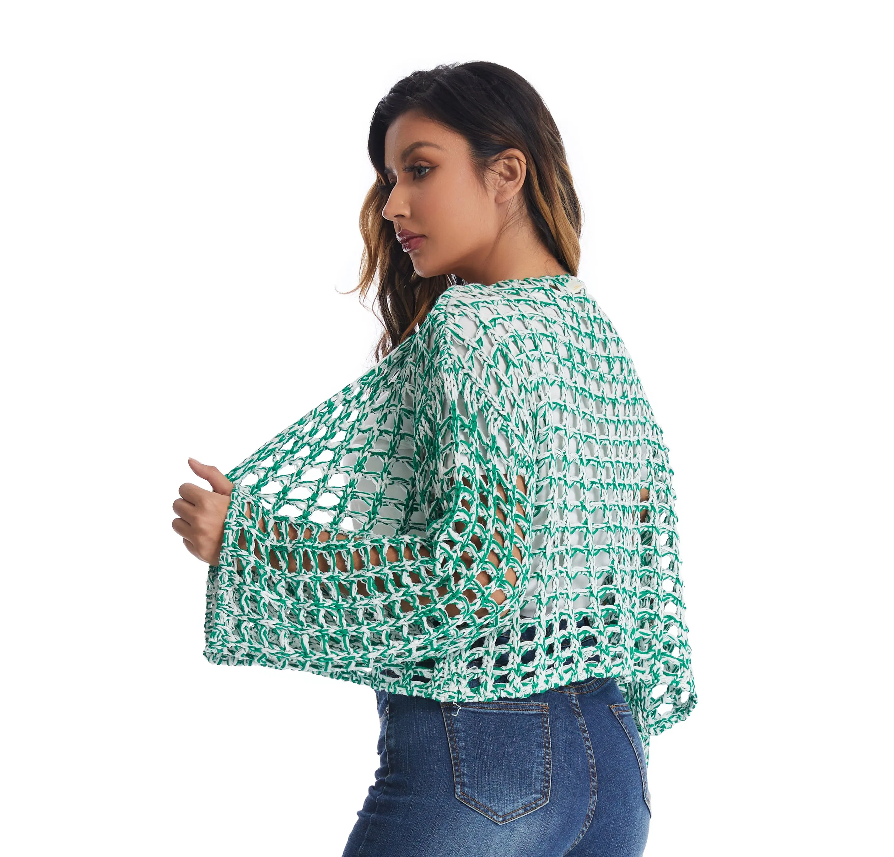 Roffe Open Weave Knit Kimono