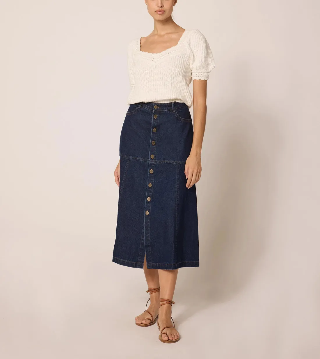 Rowan Sweater Top in Ivory by Cleobella