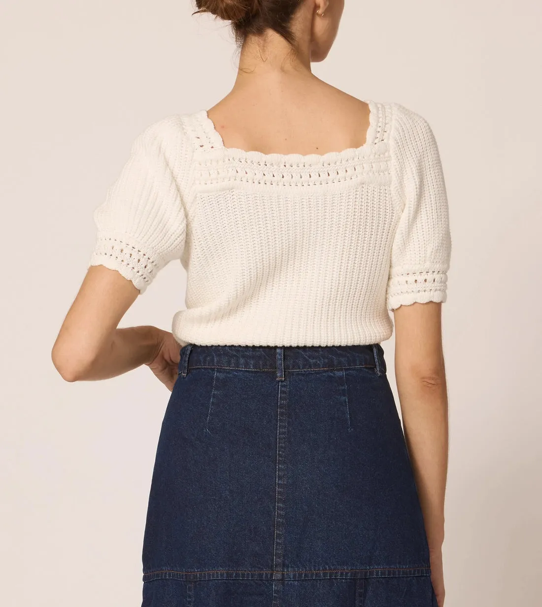 Rowan Sweater Top in Ivory by Cleobella