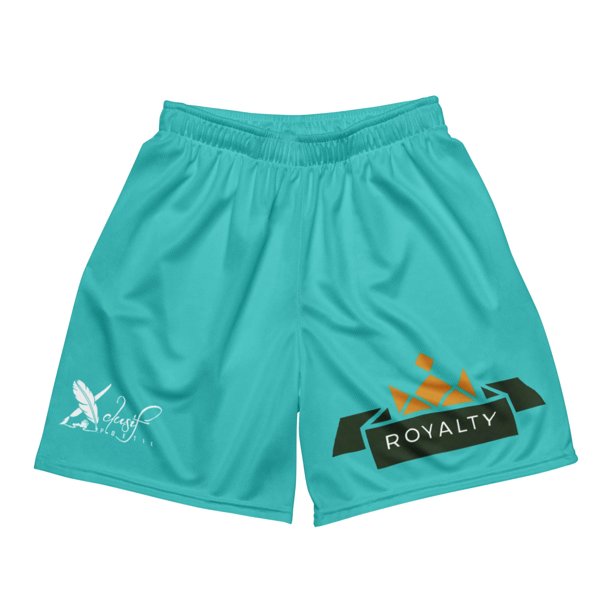 ROYALTY BY XCLUSIF POETIX TURQUOISE Unisex mesh shorts