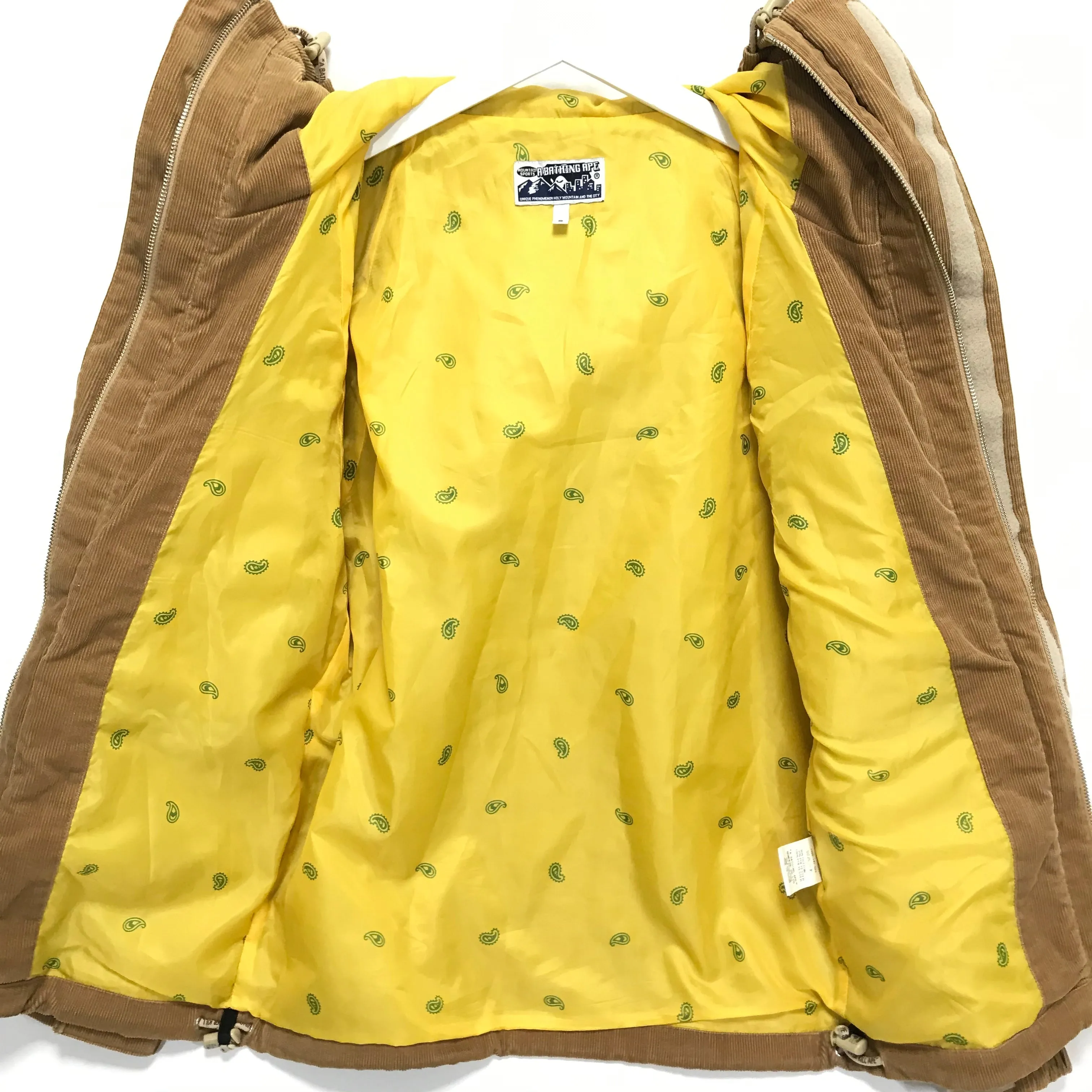 [S] A Bathing Ape Bape Corduroy Snowboard Jacket Beige