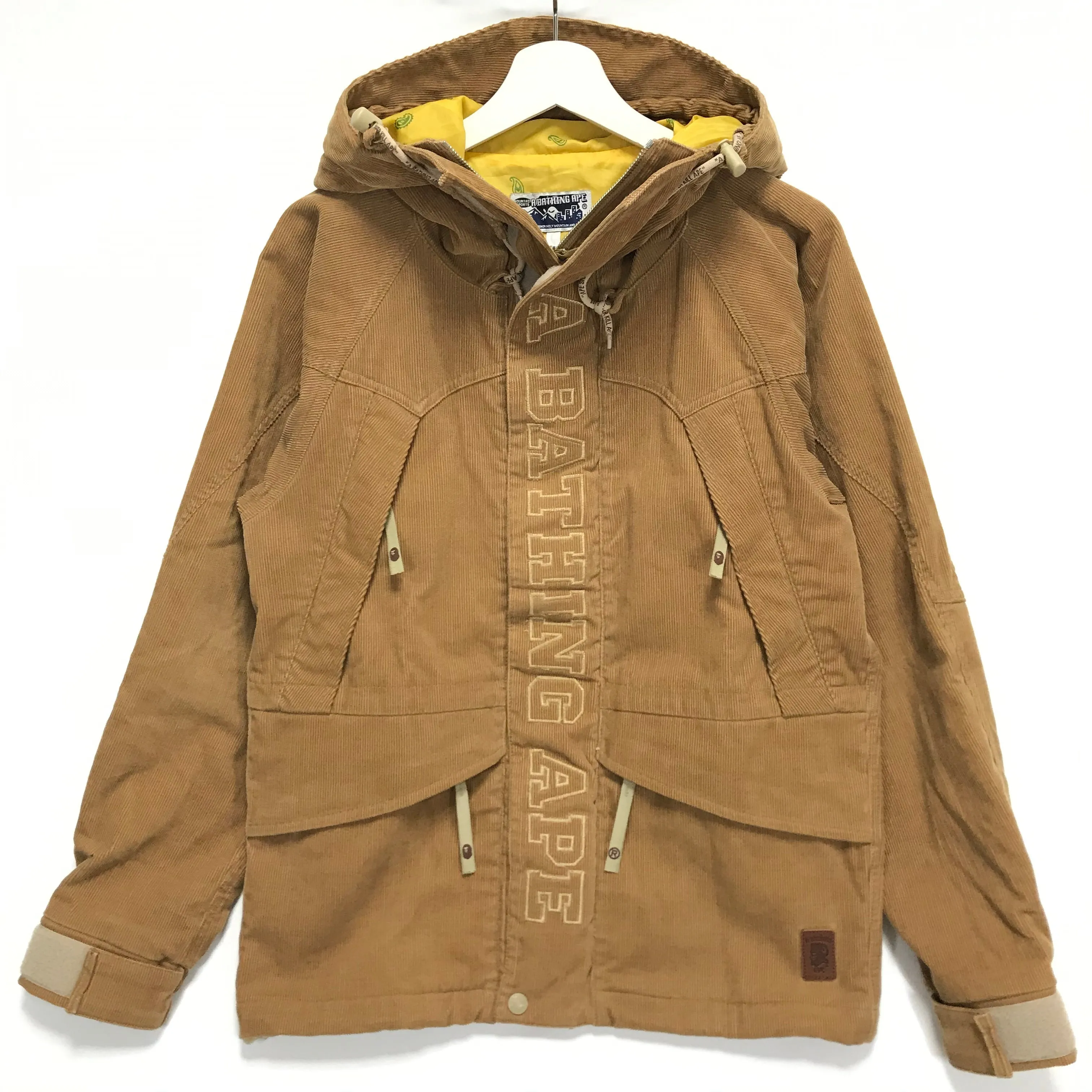 [S] A Bathing Ape Bape Corduroy Snowboard Jacket Beige