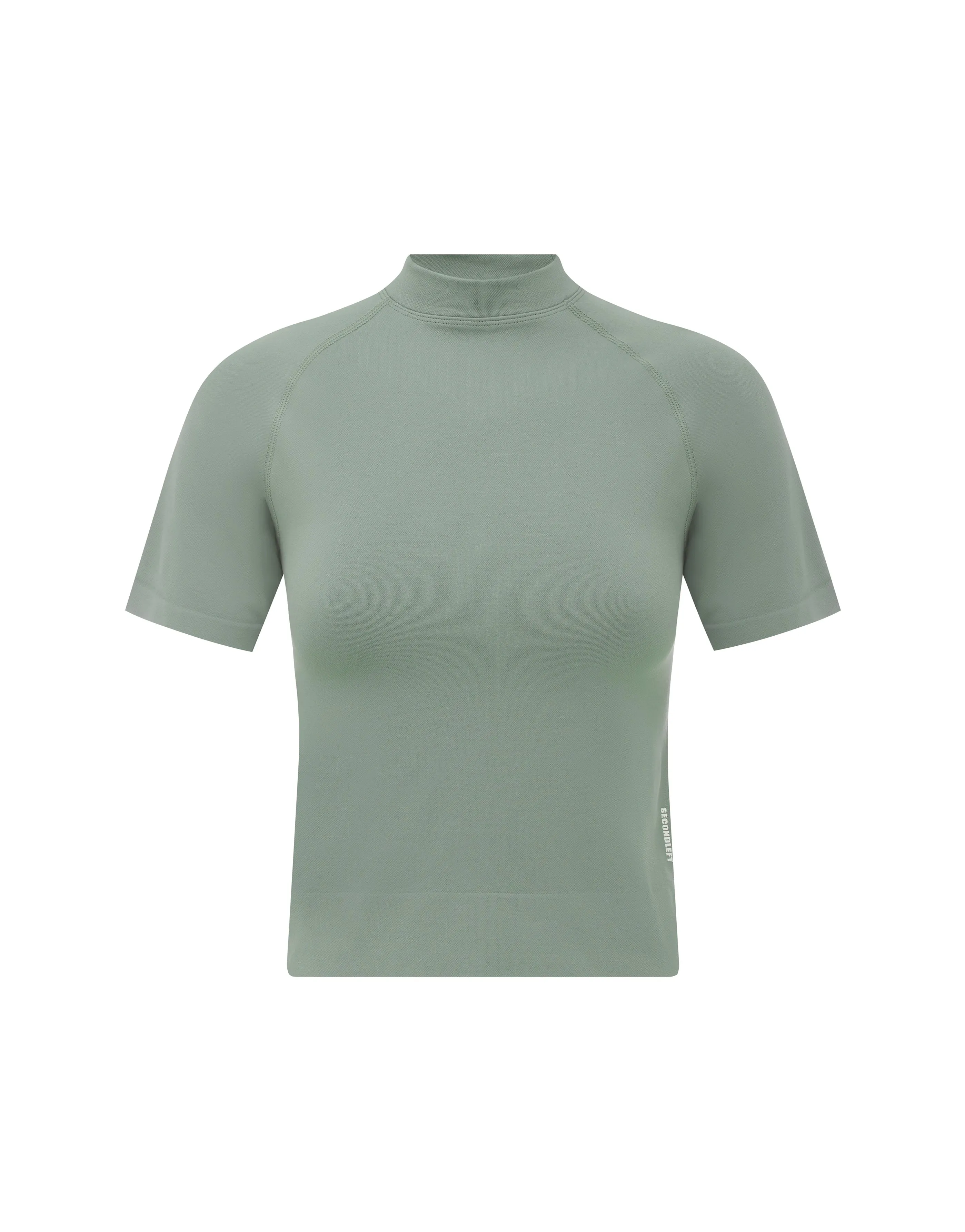 Seamless High Neck Tee - Blue