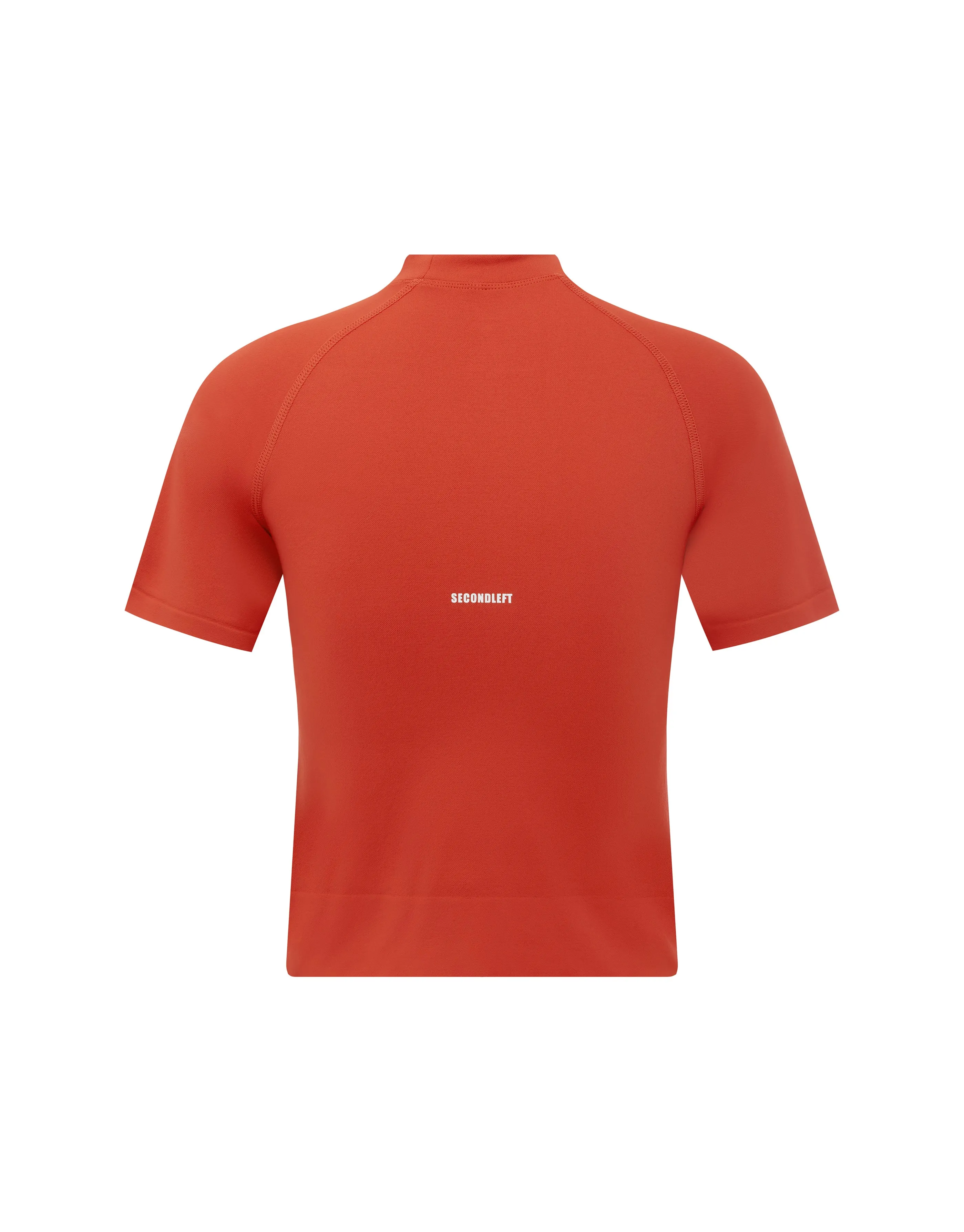 Seamless High Neck Tee - Red
