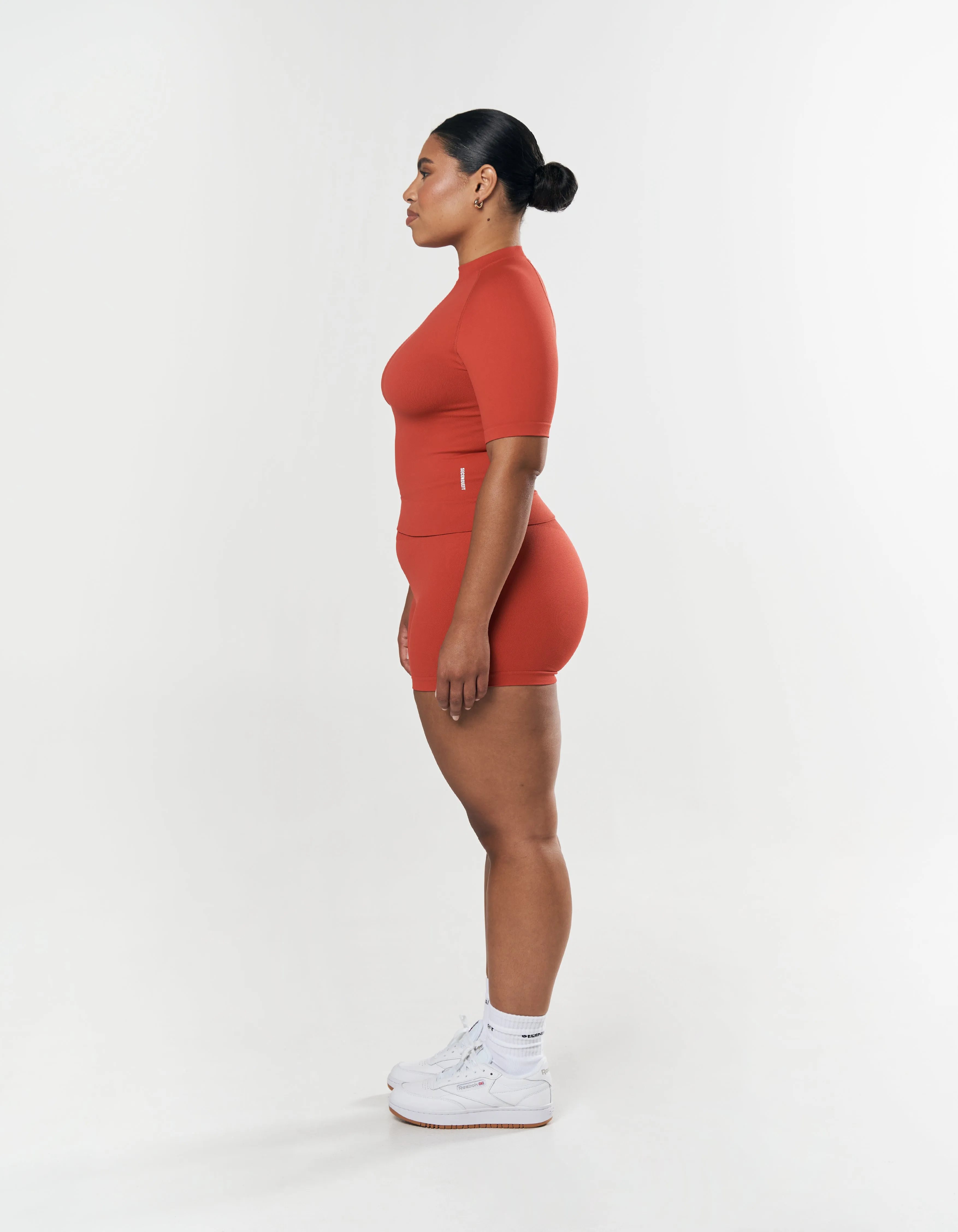 Seamless High Neck Tee - Red