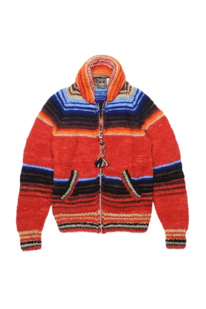 Serape Zipper Cardigan - Red