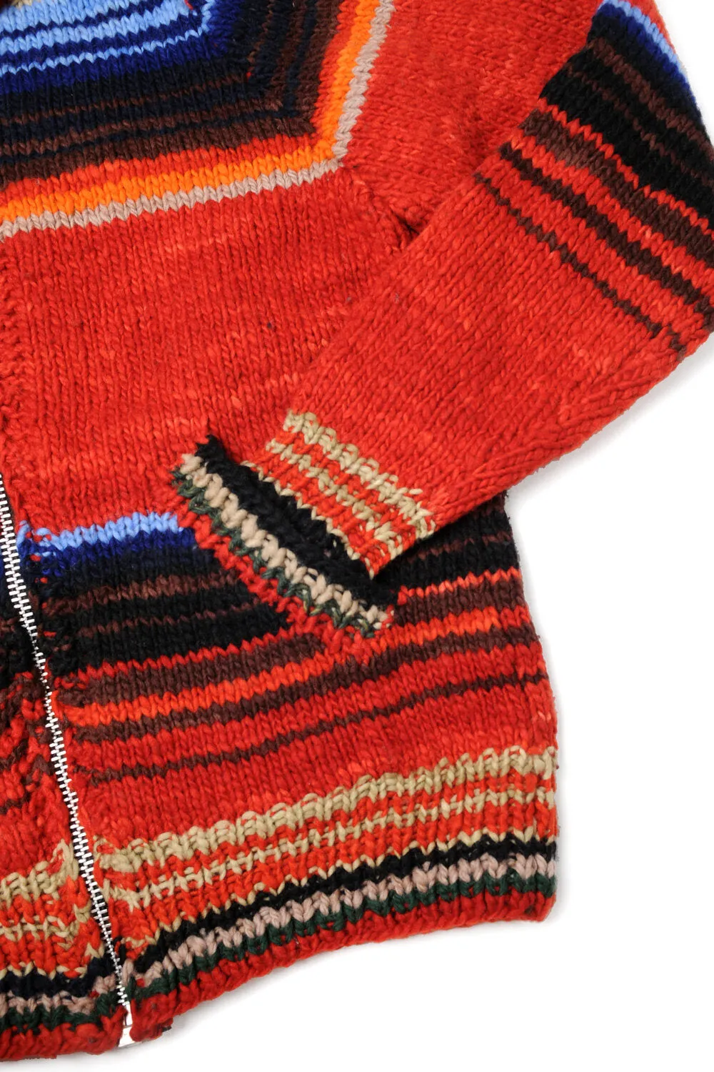 Serape Zipper Cardigan - Red