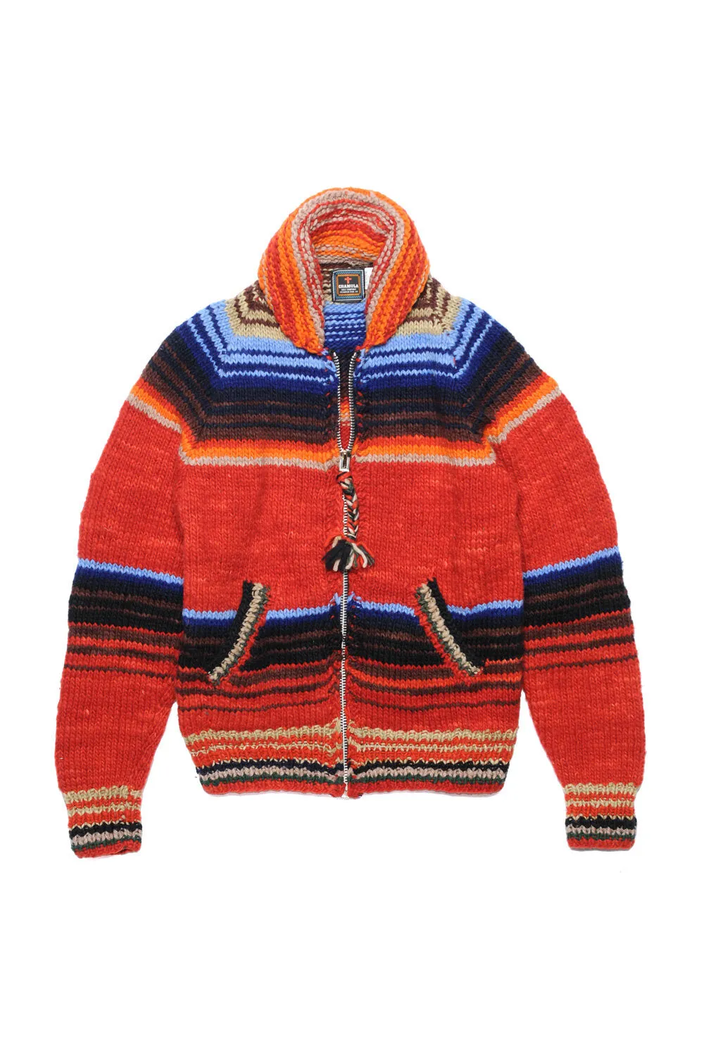 Serape Zipper Cardigan - Red