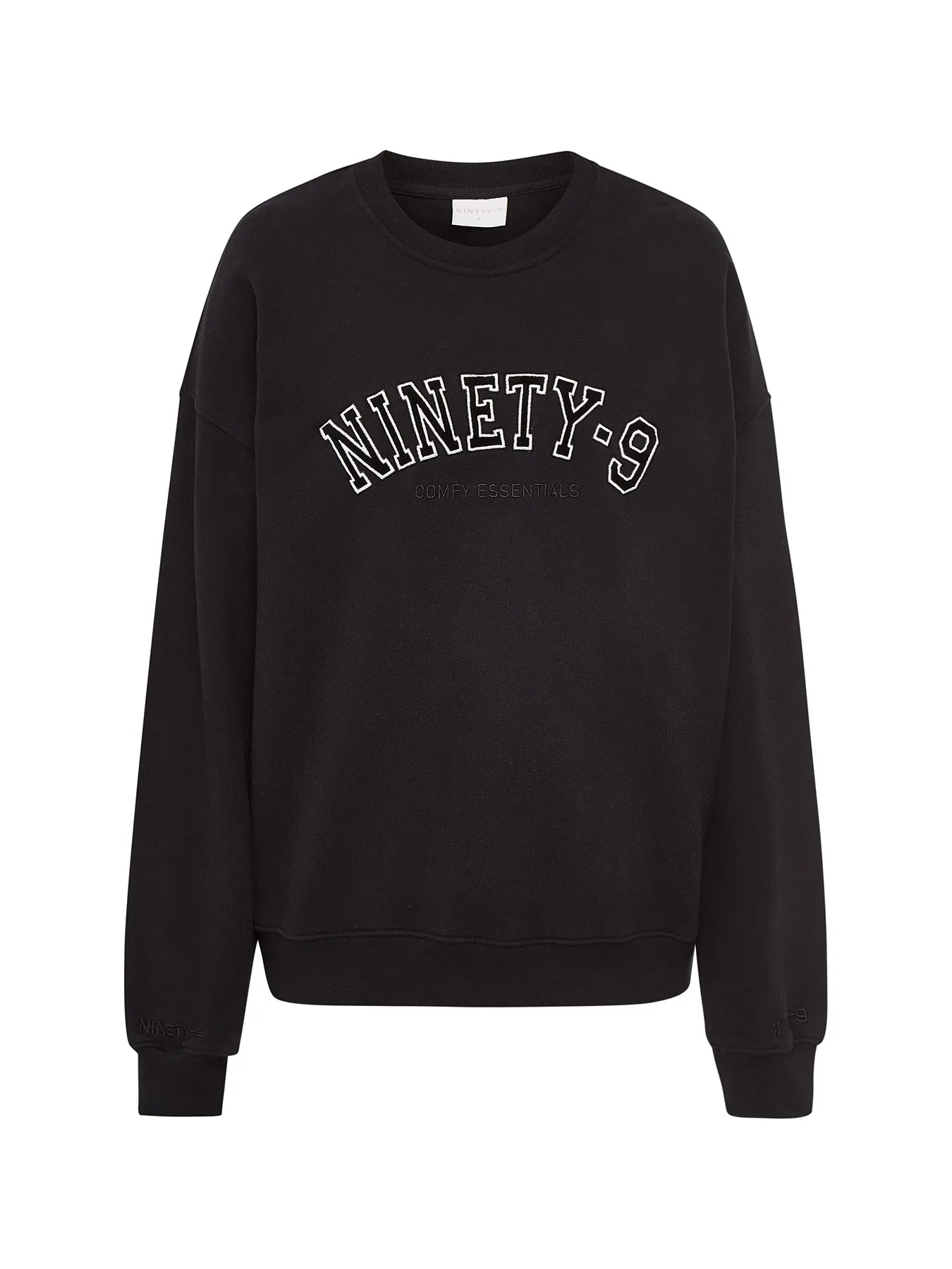 SET - ESSENTIALS - COLLEGE SWEATER AND SWEATPANTS • BLACK