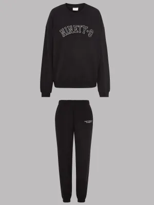 SET - ESSENTIALS - COLLEGE SWEATER AND SWEATPANTS • BLACK