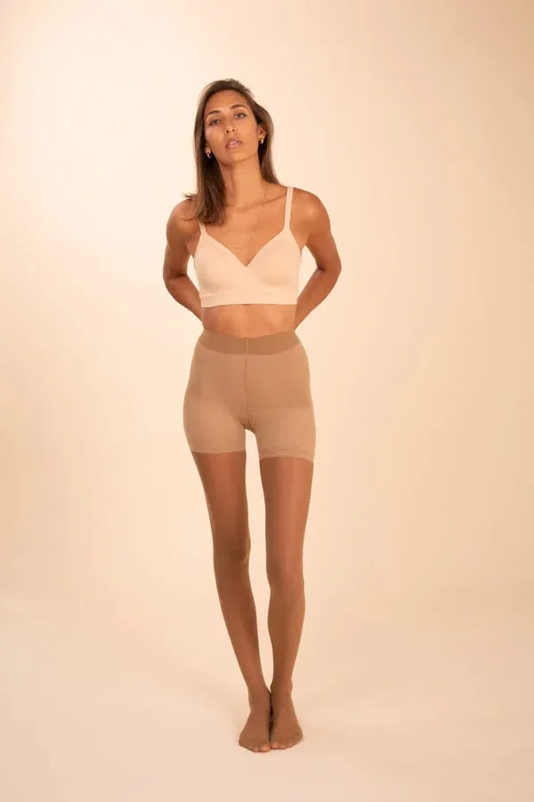 Sheer Contour Tights - Tan