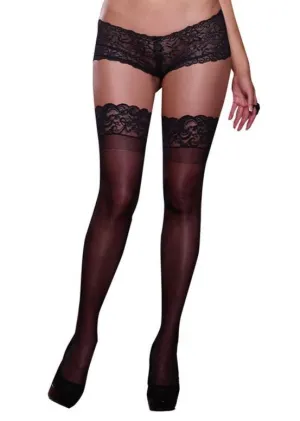 Sheer Thigh High Stockings in Black
