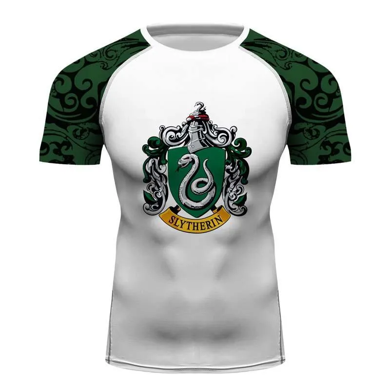 Slytherin Harry Potter Full Printing long Sleeve T-shirt Gym Sport Compression Shirt