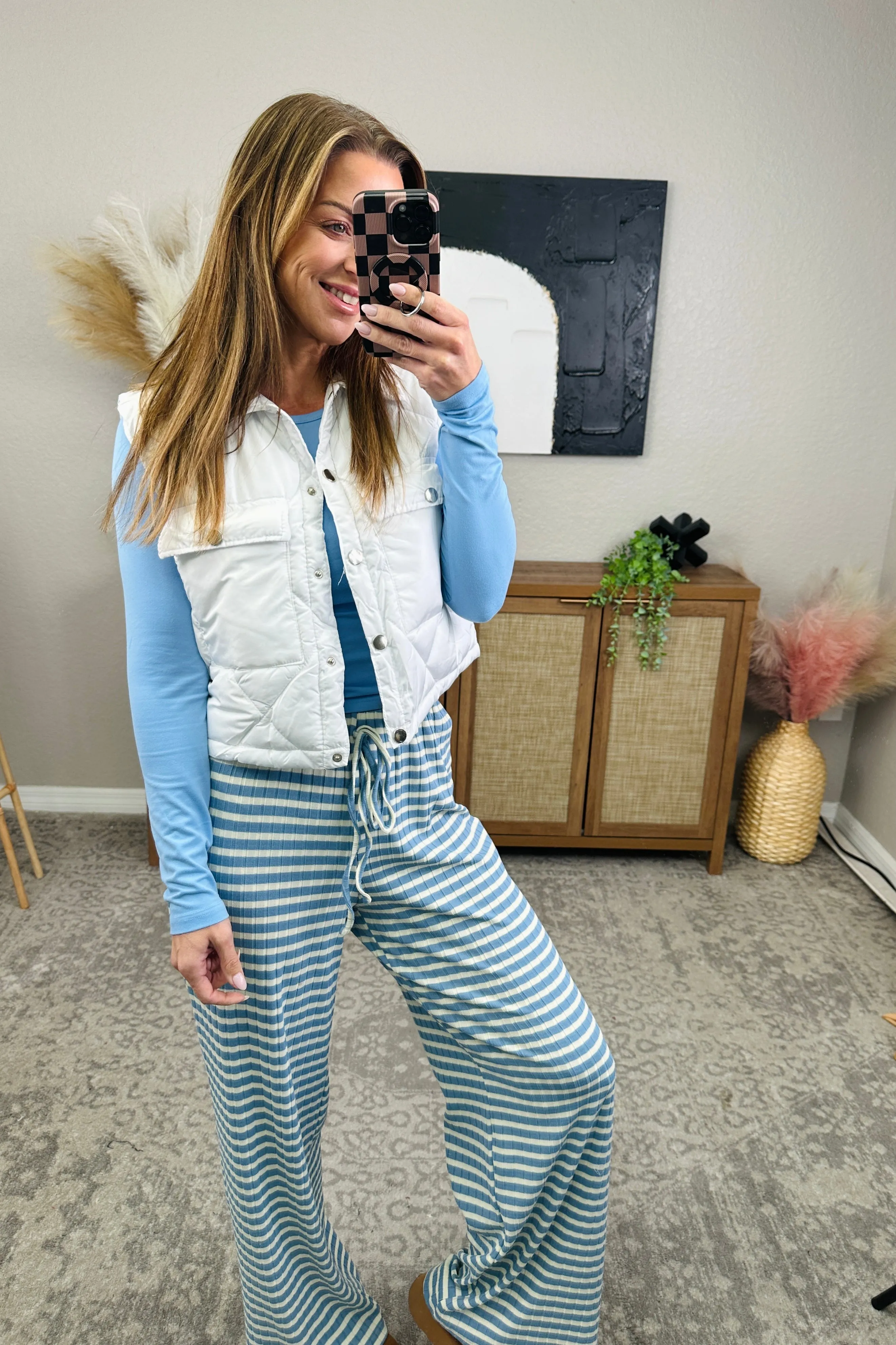 Snobbish Snap Down Quilted Crop Vest