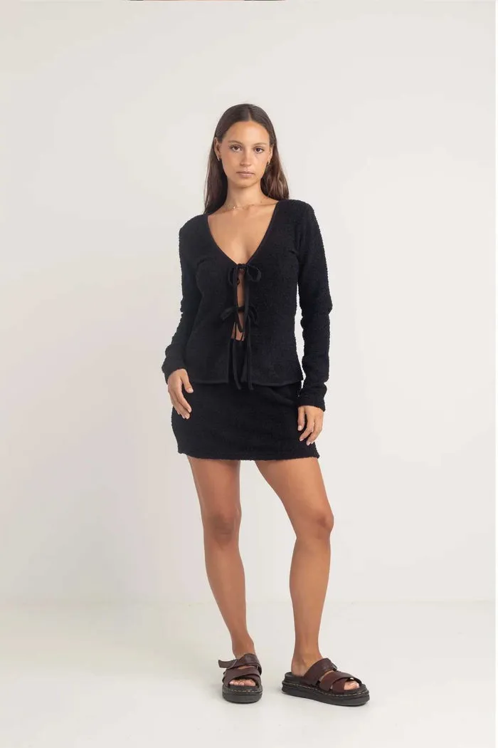 Sofia Boucle Tie Top Black