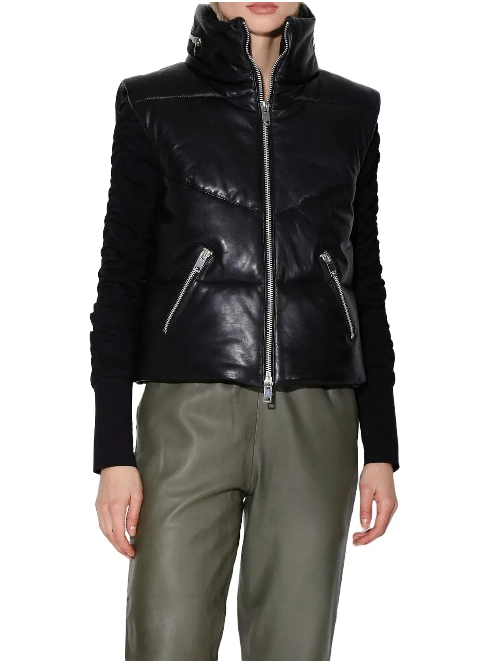 Soft Luxe Puffer Leather Vest